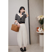 子女2024年春季 新款 宽松显瘦高腰休闲裤 NANASTORE纯色裤 直筒长裤