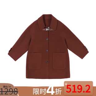 黑色大衣中长款 每周捡漏 新款 限量抢毛呢外套女2024春季 双面 断码