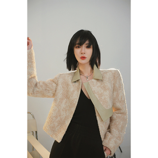 NANASTORE拼接外套女2024春季新款夹克短款西装上衣名媛风小众冬