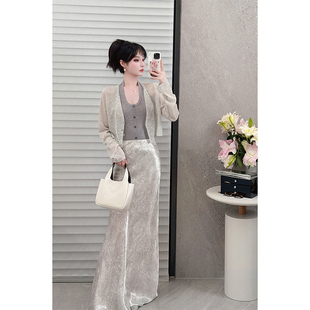 NANASTORE微透防晒开衫女2024年秋季新款长袖短款V领薄款上衣外套