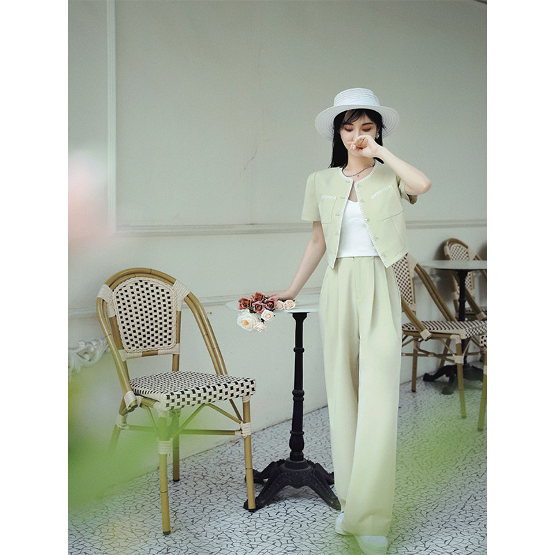 NANASTORE外套女秋款小香风小衫裤子春季休闲裤高腰阔腿西装薄款,女装/女士精品,时尚套装,淘宝优惠券,粉丝福利购,淘宝优惠卷