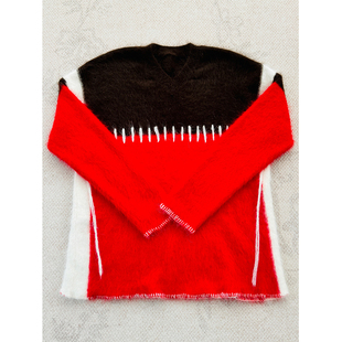 设计感宽松显瘦针织衫 新款 NANASTORE拼接撞色毛衣女2024年冬季