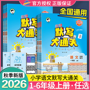 正版2026秋默写大通关一二三四五六年级下册