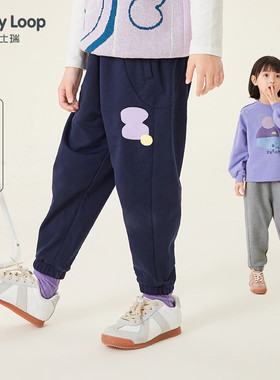 女童加绒裤子春秋冬季儿童裤女童卫裤运动裤中大童洋气灰色休闲裤