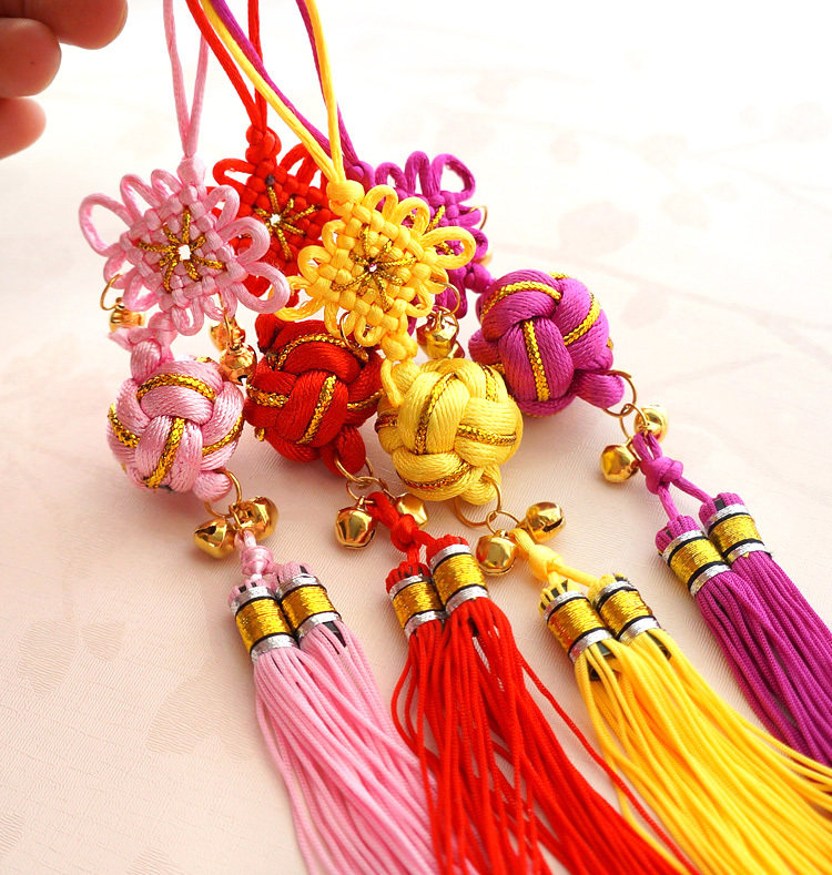 幸运球挂件 小铃铛 风水编织手工艺小中国结