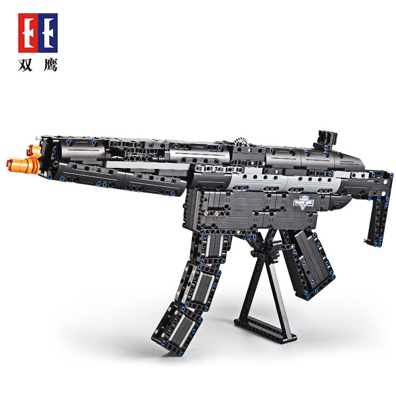 MP5冲锋枪玩具双鹰积木益智拼装
