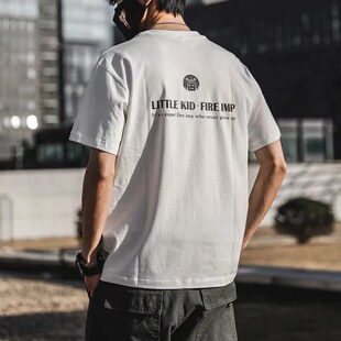 日系潮流夏季 T恤 印花纯棉t恤男2023潮牌宽松圆领百搭上衣体恤半袖