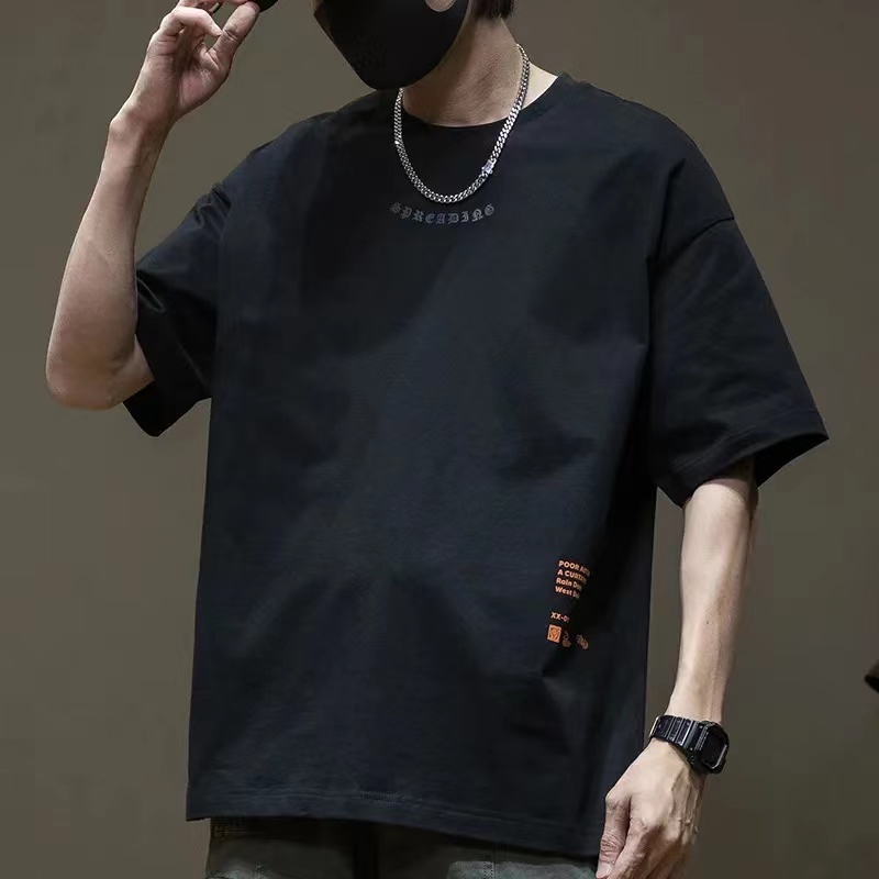 桐夏沫短袖休闲青年重磅宽松上衣