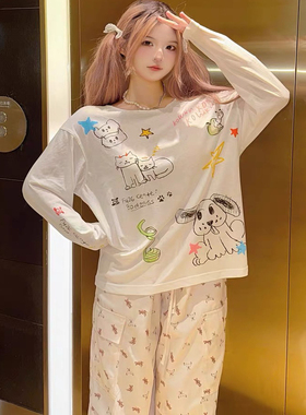 国潮牌趣味涂鸦印花长袖t恤女夏季新款宽松防紫外线圆领防晒罩衫