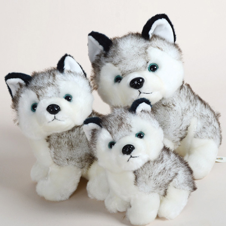 仿真哈士奇狗狗公仔毛绒玩具 车载摆件玩偶狗仔娃娃玩偶儿童礼物