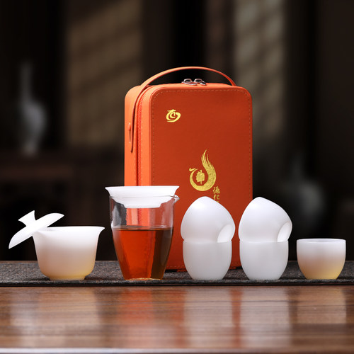 苏氏陶瓷冰种玉瓷超薄胎旅行茶具