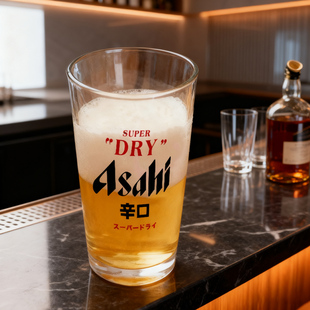 日系辛口精酿啤酒杯大容量玻璃水杯皮尔森杯日料店专用冷饮果汁杯