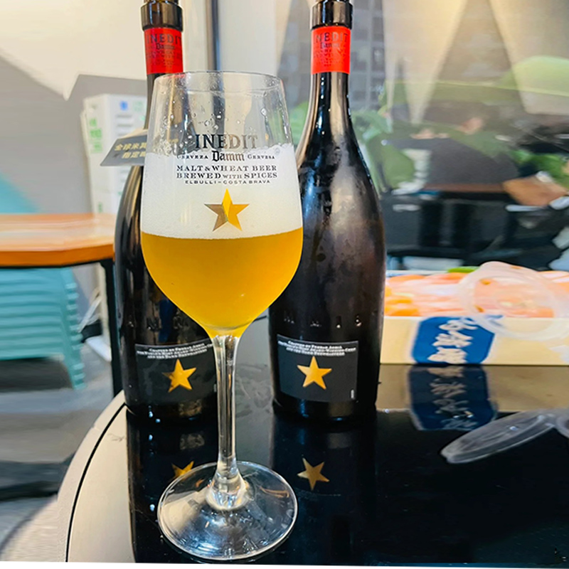 西班牙艾帝达姆大星精酿啤酒高脚杯大肚杯特酷杯大容量家用玻璃杯