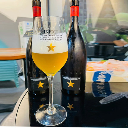 西班牙艾帝达姆大星精酿啤酒高脚杯大肚杯特酷杯大容量家用玻璃杯