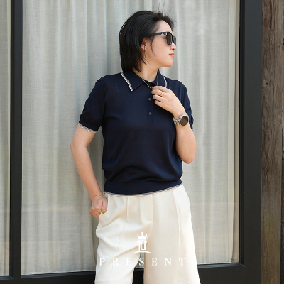 断码福利已开价丨J*C匠心桑蚕丝简约短袖polo针织衫T恤25夏新款女