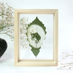 十二星座青冈叶雕树叶雕刻画书签创意手工艺礼品出国送老外