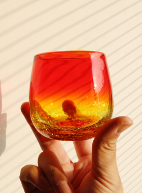 日式手工玻璃杯摆件创意圣诞节礼物送礼高颜值水杯茶杯餐厅蛋形杯