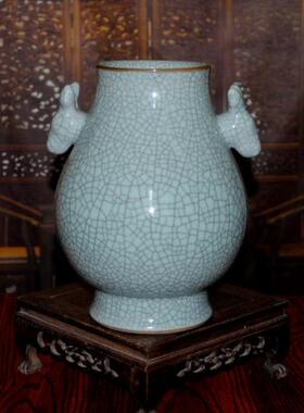 哥窑开片仿古风水仙盆手工摆件