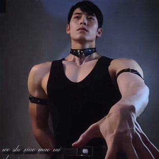 可狼可奶网红款复古领结朋克摇滚PU皮项圈颈带锁骨圈小狗狗choker