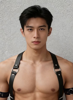 禁欲系肩带体育生健身运动胸带肌肉GOGO男可调束缚背带臂环两件套