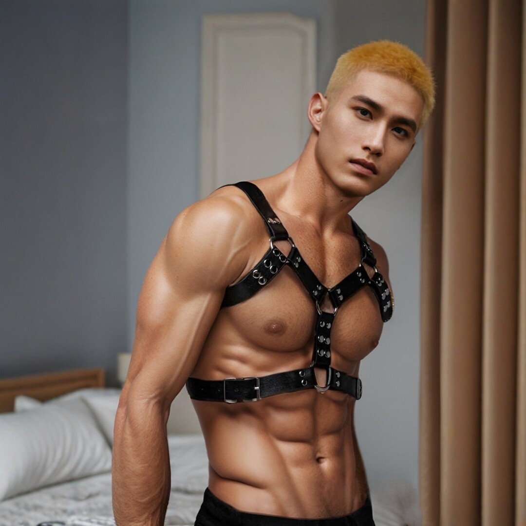 男生吊环背带体育生1S肩带肌肉男0M健身运动夜店舞蹈皮革束缚胸带