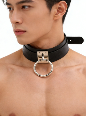 NPC演出小道具金属大圆环可调节吊坠项圈摇滚夜店项链锁骨choker