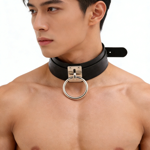 NPC演出小道具金属大圆环可调节吊坠项圈摇滚夜店项链锁骨choker
