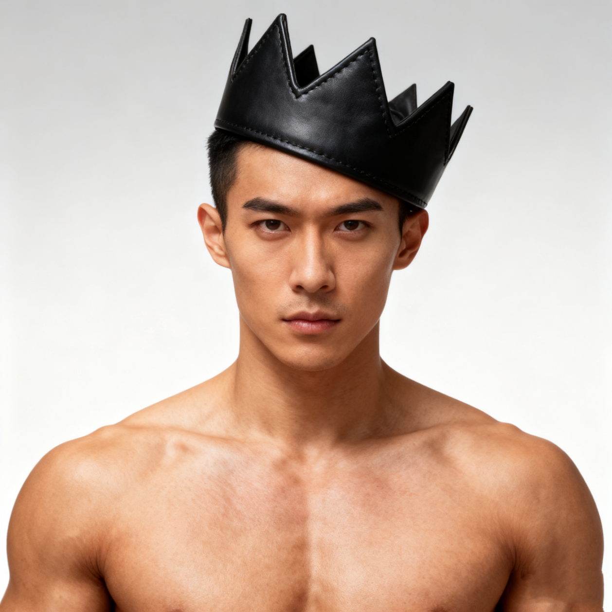 中世纪王子角色扮演万圣节狂欢节化妆舞会PU皮革国王皇冠生日帽子