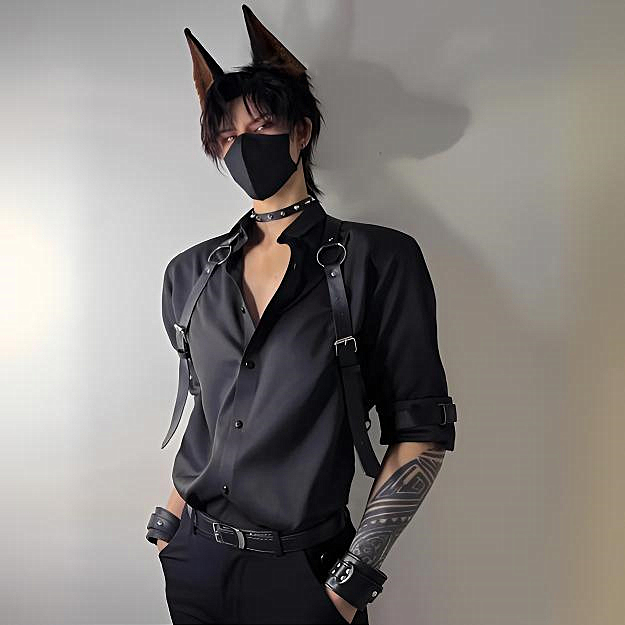 小狼狗男友发箍毛绒头饰漫展cosplay狗耳朵道具仿真兽耳发饰杜宾