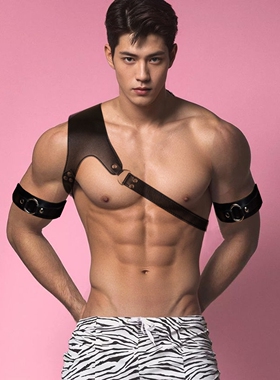 肌肉男GOGO个性背带腰带束缚腰封朋克风型男衬衫配饰演出道具背带