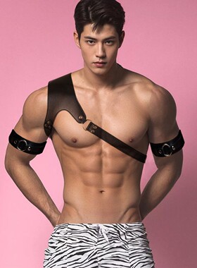 肌肉男GOGO个性背带腰带束缚腰封朋克风型男衬衫配饰演出道具背带