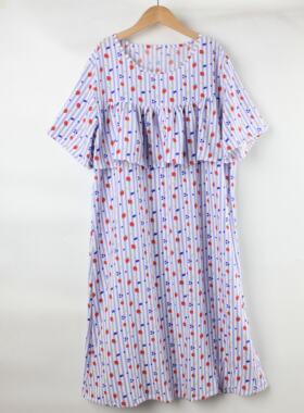 女士人造棉短袖夏季家居裙子绵绸