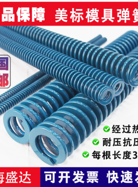 蓝色扁弹簧美标模具矩形弹簧压簧6 8 10 12 16  20 22 30 40 60