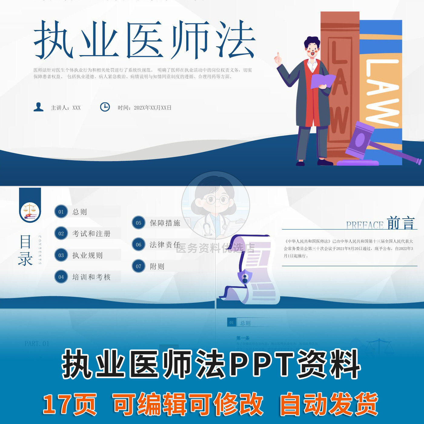 执业医师法PPT课件医师培训医PPT设计