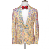 帅气西服外套男装 亮片歌手主持人司仪舞台表演出服影楼艺考礼服男