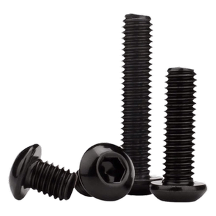 黑色304不锈钢盘头圆头内六角7380圆杯螺丝M2M3M4M5M6M8黑锌无油