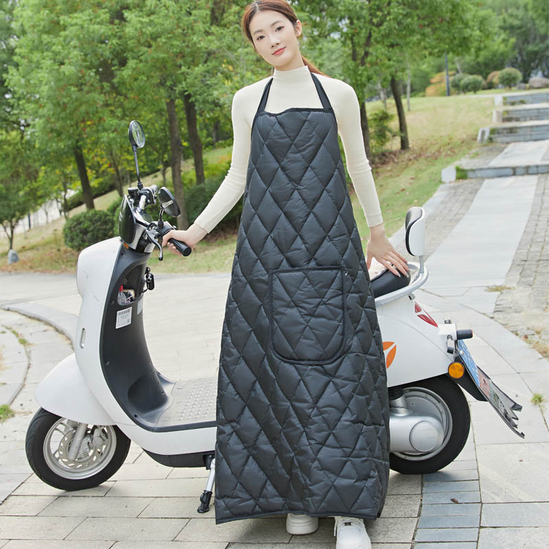 骑电动车男女长款围裙加绒加厚