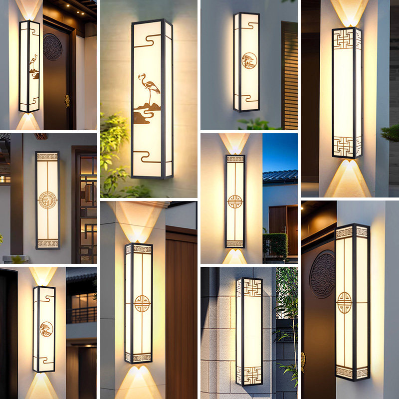 户外壁灯防水别墅庭院灯室外新中式围墙外墙露台灯上下发光门头灯