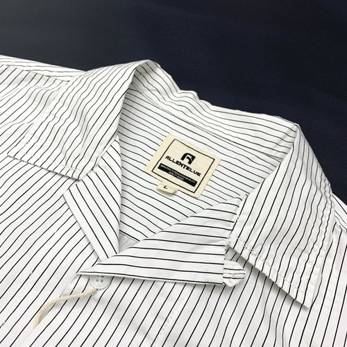 夏季全棉细条纹短袖衬衫