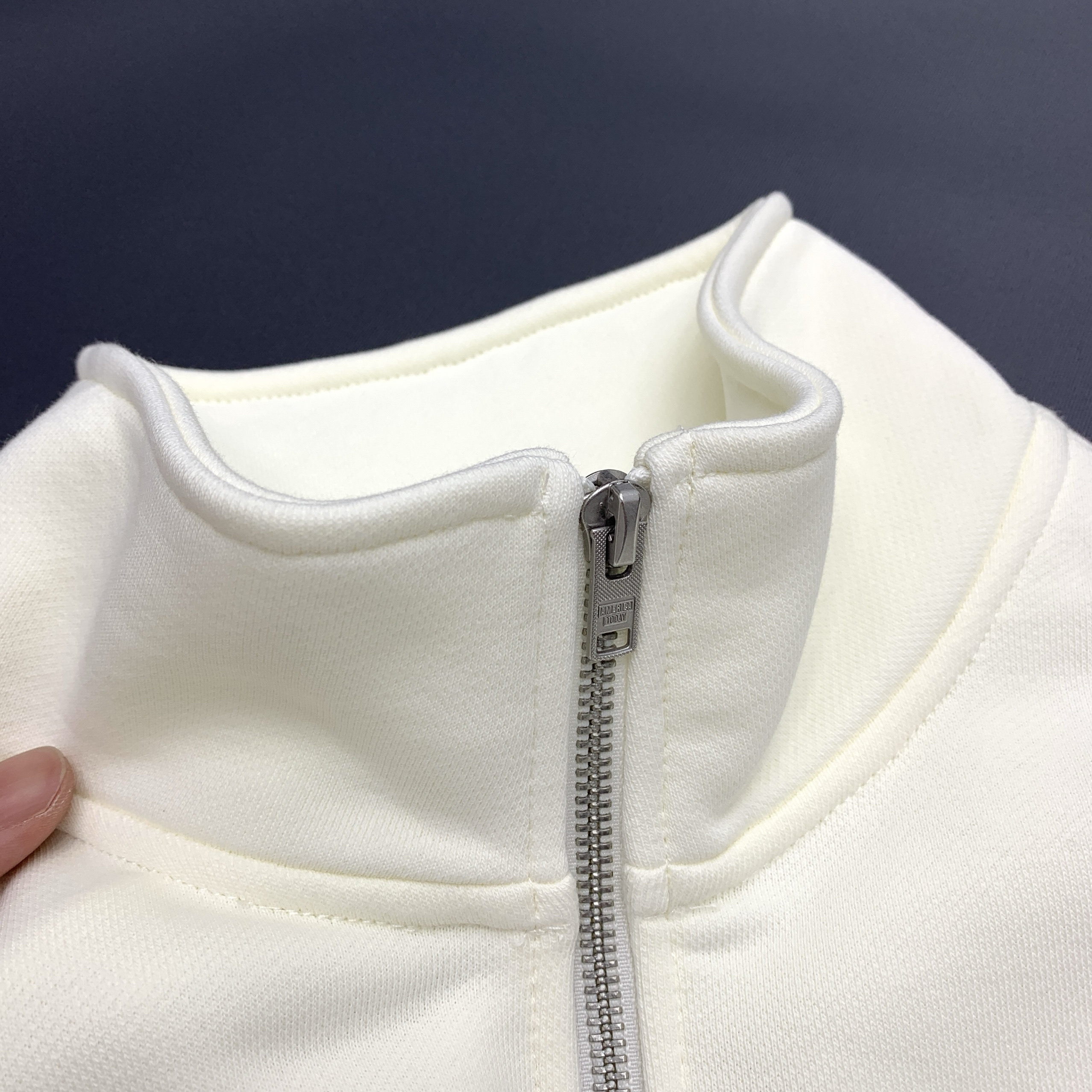 美式复古半拉链立领卫衣男简约休闲宽松百搭情侣款套头长袖女上衣