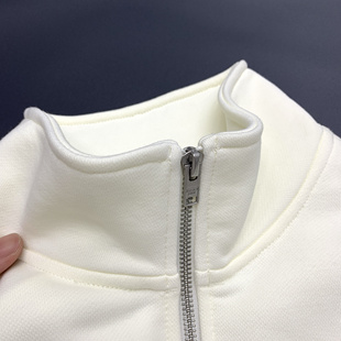 女上衣 套头长袖 美式 复古半拉链立领卫衣男简约休闲宽松百搭情侣款