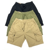 中裤 夏季 立体口袋纯棉斜纹水洗宽松直筒五分裤 男欧美工装 阔腿短裤