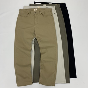 纯棉水洗弹力简约男裤 裤 卡其工装 宽松直筒休闲长裤