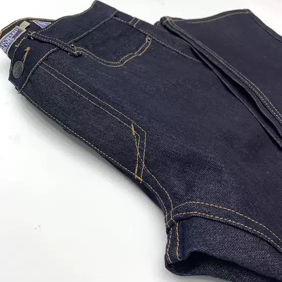 Dark Blue Original Denim Jeans for Men, Unbleached, Non-Fading, Stiff, Simple, Retro, Loose, Straight-Leg, Casual, Long Pants for Men