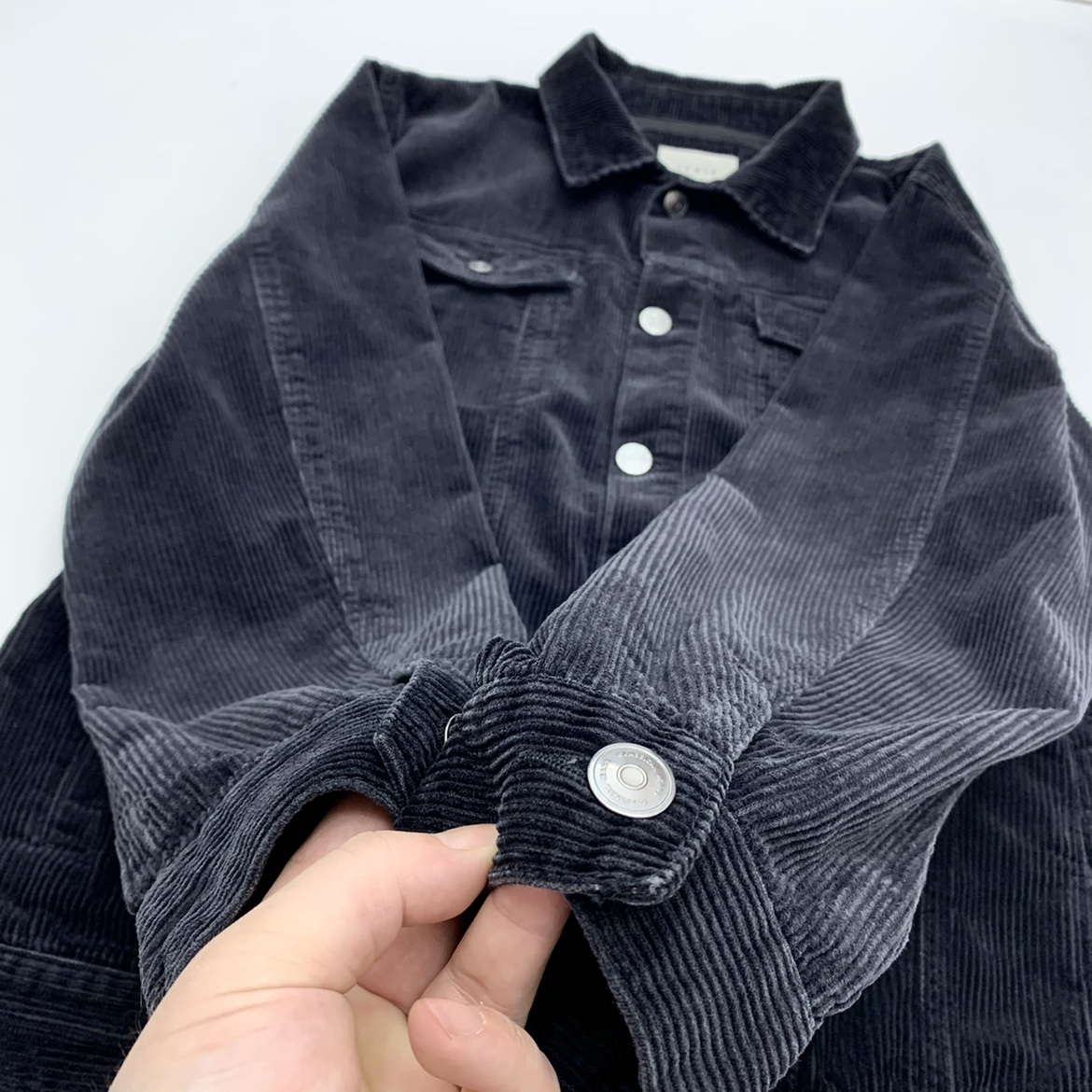 全棉水洗灯芯绒工装夹克男机车款