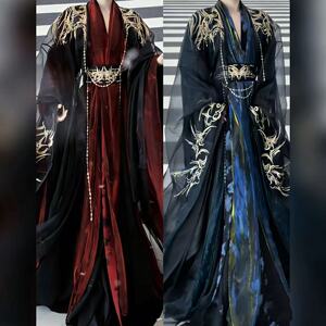 汉服魏晋风重工刺绣大袖衫古装武侠风男女同款仙侠风影视古风套装