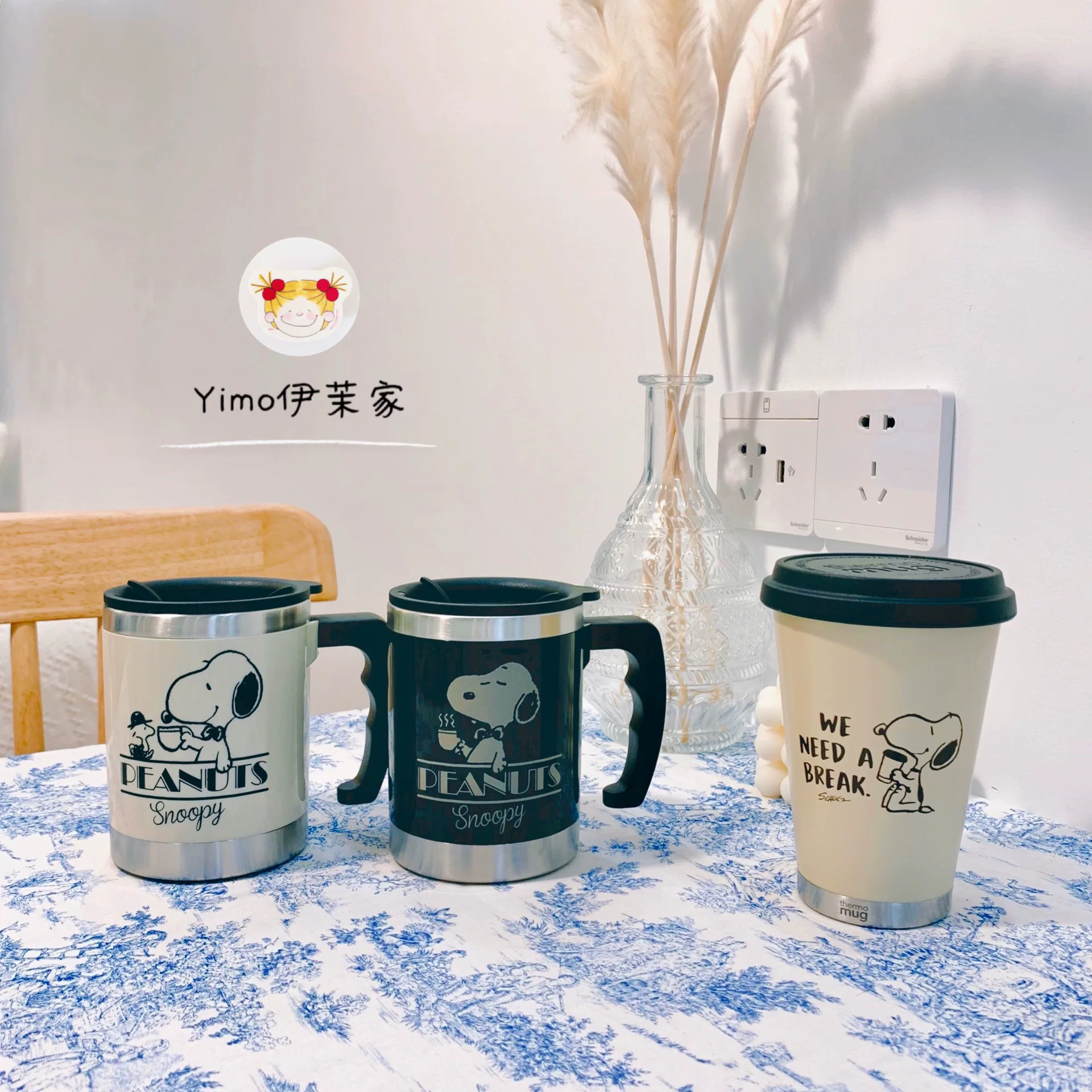 Захоленый японский Yimojia купленный PEANUTS SNOOPY Snoopy Snoopy термос-стакан с изоляцией для кофе