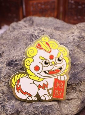 黄铜彩绘招财貔貅磁吸贴中国风卡通貔貅创意冰箱贴保险柜大门贴画