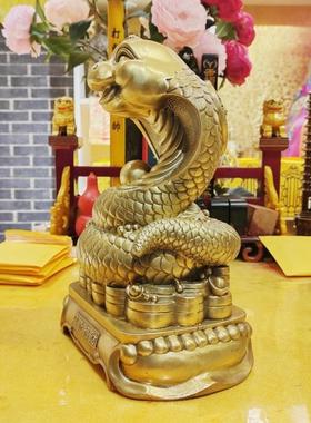 铜蛇摆件金属眼镜蛇像吉祥物