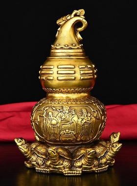 铜葫芦开口黄铜葫芦福禄寿三星